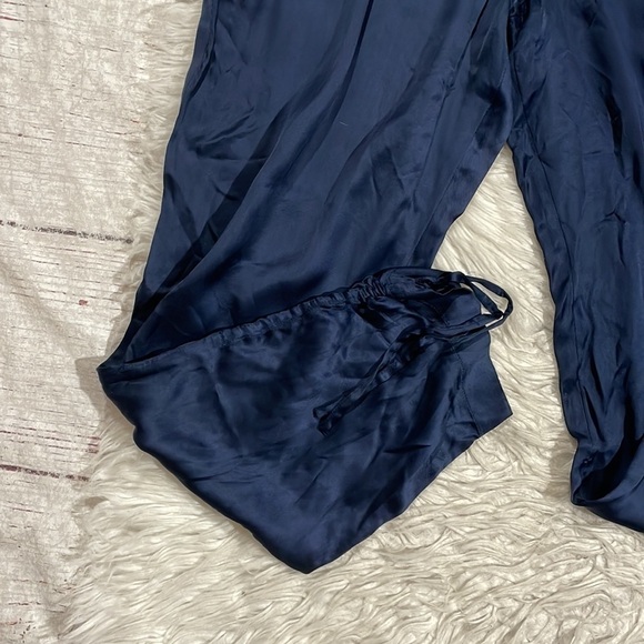 NWT Tularosa Revolve Joey Slate Blue Satin Genie High Rise Pants - Picture 7 of 12